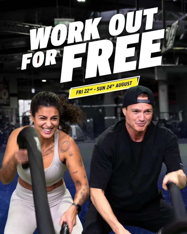 🚨 It’s here!🚨 WOFF - Work Out For Free is ON from today until Sunday 💥
👯‍♀️ Bring your gym bestie and they train for $0 all weekend.
💪 Not a member? No worries – just visit any crunch club to join the fun.
Bringing a mate = an entry to WIN epic prizes valued $1520 🤑
No excuse. Just gains 🔥
Who are you bringing? Tag below 👇  #workoutforfree #crunch #gymbestie #training